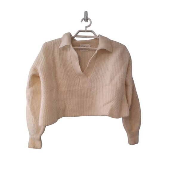 Eleven Six Brynn Sweater wmns XS S oversized cropped cream baby alpaca wool Peru - Picture 1 of 5
